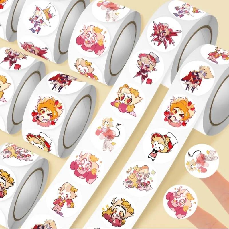 Laptop Original Accessories - 500Pc/Roll Cartoon Sticker Circle Kids Stickers