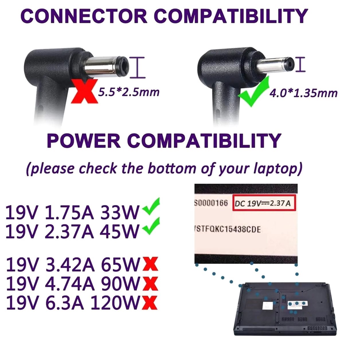 【TODAY-BUY】~@ 19V 2.37A 45W 4. – Laptop Accessories Buy Bewertung und Preis