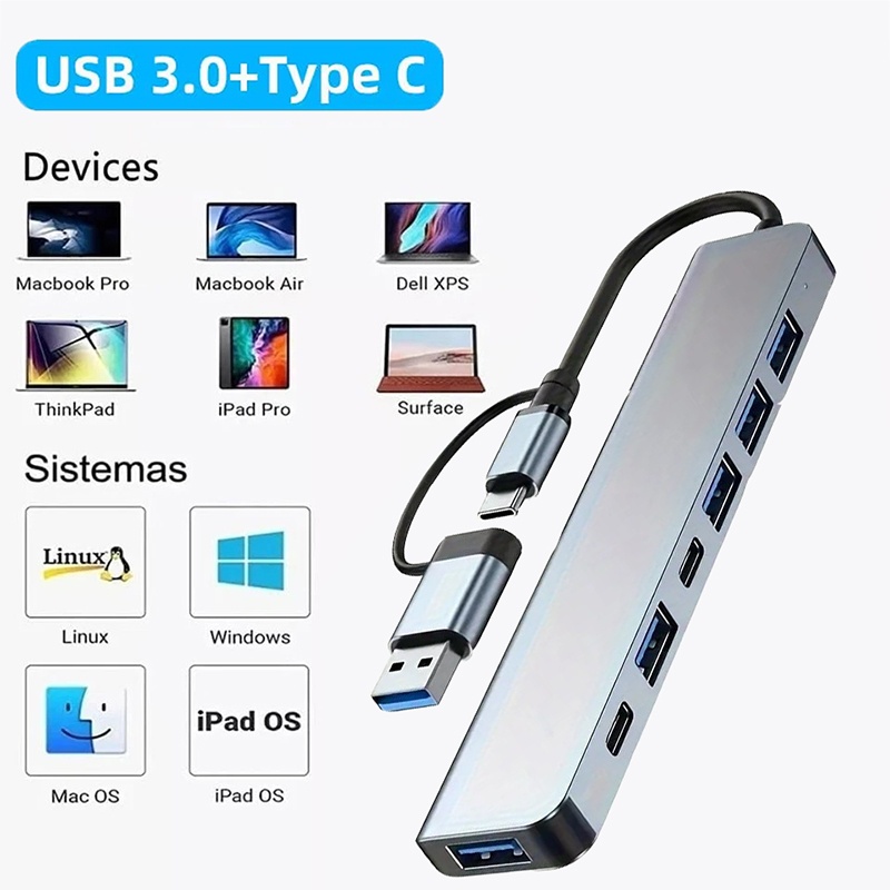 2 In 1 USB3.0 Hub 7 Port Type  – Laptop Accessories Usb Bewertung und Preis